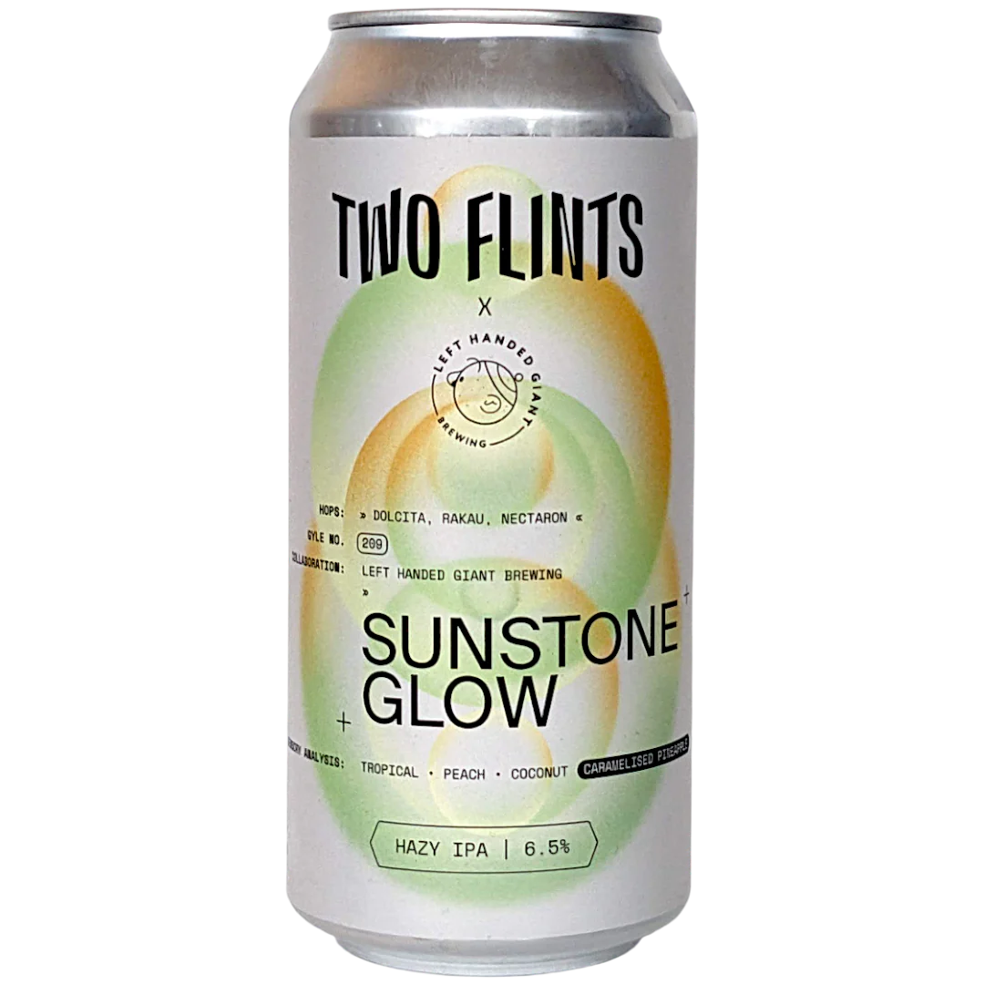 Two Flints Sunstone Glow x Left Handed Giant Collab Hazy IPA 440ml (6.5%)