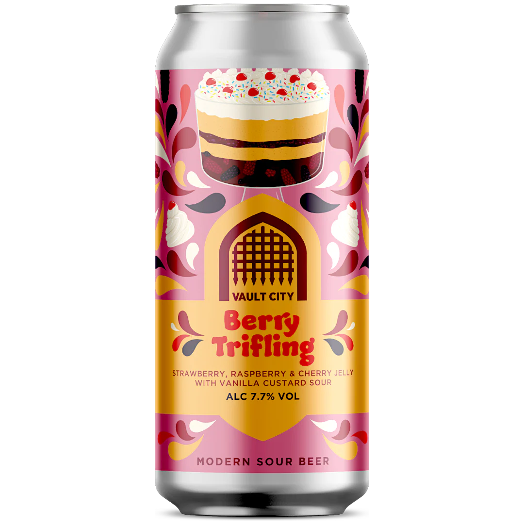 Vault City Berry Trifling Strawberry, Raspberry & Cherry jelly with Vanilla Custard Sour 440ml (7.7%)