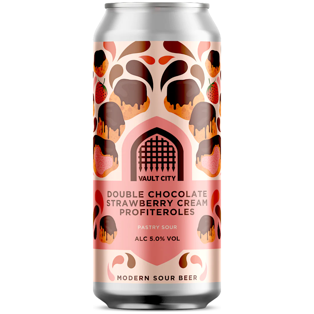 Vault City Double Chocolate Strawberry Cream Profiteroles Sour 440ml (5%)