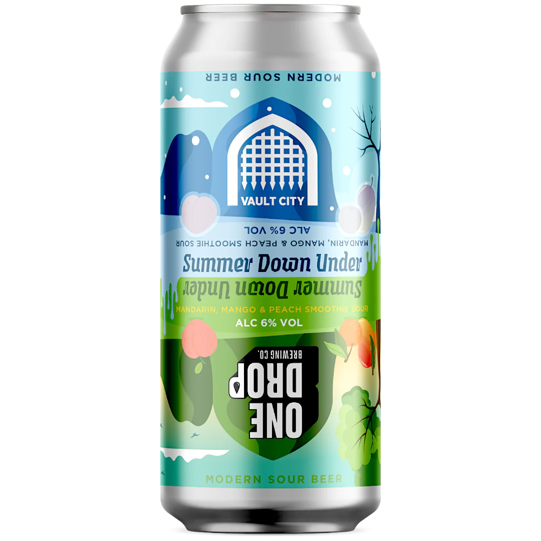 Vault City Summer Down Under Mandarin, Mango & Peach Smoothie Sour Collaboration with One Drop 440ml (6%)